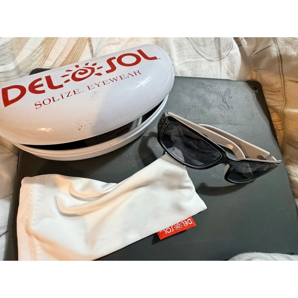 Del Sol Solize Mona Black/Fuchsia Color-Changing Sunglasses with Case